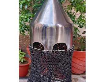 Casco medieval Chainmali / Casco vikingo nasal / Acero Gauga 16