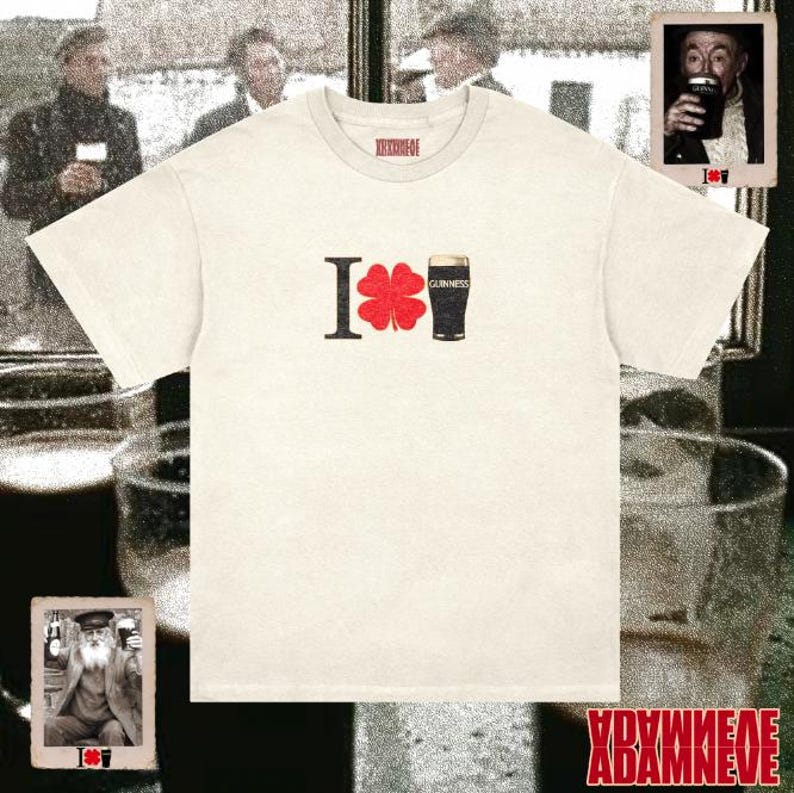 I Love Guinness T-Shirt, Vintage Beer Tee image 1