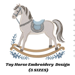 Toy Horse Embroidery Design – Cute Horse Machine Embroidery File – Farm Animal Embroidery – Western Pony Embroidery – Instant Download