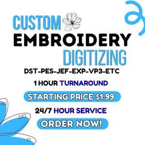 Custom Embroidery Digitizing, Logo Digitizing, Embroidery Digitizing Service, Image Digitizing Embroidery, Custom Digitize