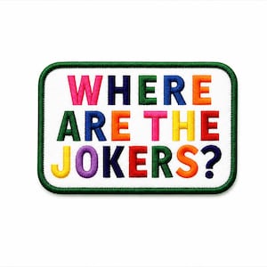 Where Are the Jokers? Iron-On Patch | Funny Mahjong Patch | Embroidered Hat Patch | Mahjong Gift | Colorful Jacket Bag Patch