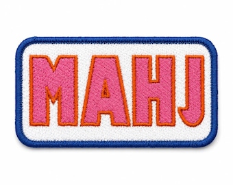 PINK MAHJ Iron-on Patch | Pink, white, purple Mahjong Game Accessory
