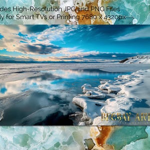 Lake Tahoe Spring Thaw Digitale TV-Kunst - AI-Landschafts-Downloads für 16: 9-Bildschirme, Wandkunst für Smart-TVs, Rahmen, Monitore, png jpg-Dateien