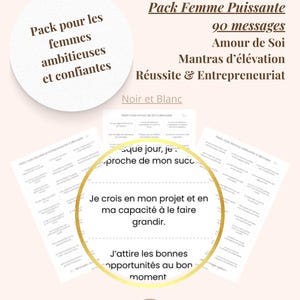 PACK "MUJER PODEROSA" | 3 temas - 90 frases en blanco y negro para imprimir para Message Pot | Desarrollo personal | Ritual de Bienestar | Pensamiento positivo