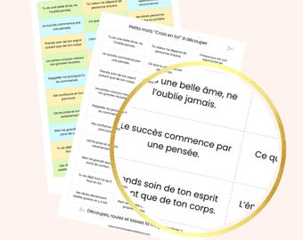 BELIEVE IN YOURSELF | 30 printable affirmations | Positive Message Jar | Wellness PDF | Personal Development | Well-being | Positive Thinking
