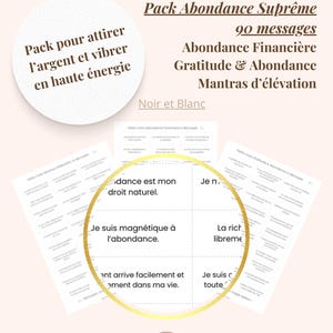 PACOTE "SUPER ABUNDÂNCIA" | 3 temas - 90 frases em preto e branco para imprimir para o Message Pot | Desenvolvimento Pessoal | Ritual de Bem-Estar | Pensamento positivo