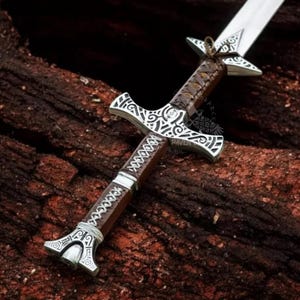 Handgjord Skyrim Great Sword Replica med läderslida - Dragonborn Cosplay-rekvisita, Elder Scrolls-samlarobjekt - Anpassad graverad present till honom bild 1