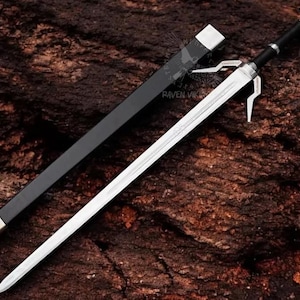 Handgjord Skyrim Great Sword Replica med läderslida - Dragonborn Cosplay-rekvisita, Elder Scrolls-samlarobjekt - Anpassad graverad present till honom bild 5