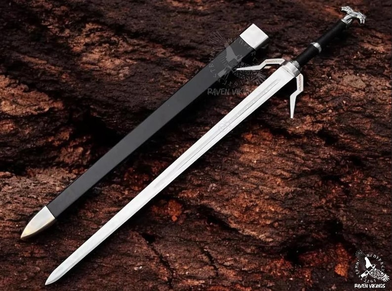 Handgjord Skyrim Great Sword Replica med läderslida - Dragonborn Cosplay-rekvisita, Elder Scrolls-samlarobjekt - Anpassad graverad present till honom bild 5