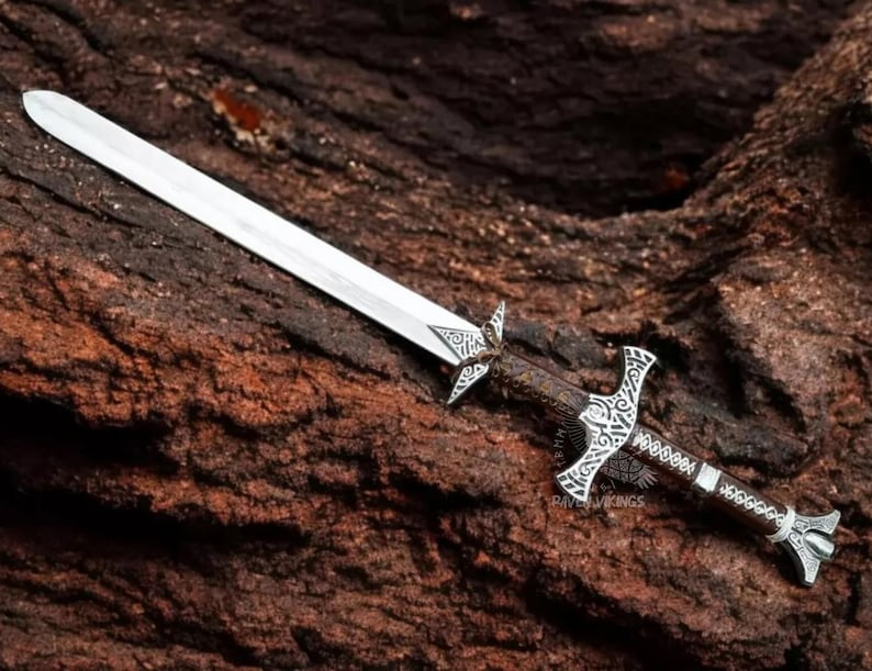 Handgjord Skyrim Great Sword Replica med läderslida - Dragonborn Cosplay-rekvisita, Elder Scrolls-samlarobjekt - Anpassad graverad present till honom Sword-01