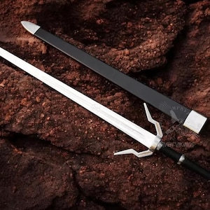 Handgjord Skyrim Great Sword Replica med läderslida - Dragonborn Cosplay-rekvisita, Elder Scrolls-samlarobjekt - Anpassad graverad present till honom Sword-03