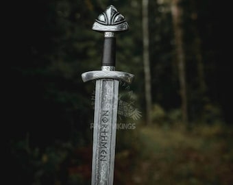 Handmade King Ragnar Lothbrok Viking Sword - Handmade Authentic Norse Replica with Scabbard, Perfect for Collectors and Special Occasions