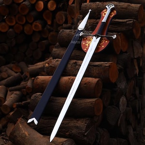 Handgjord Skyrim Great Sword Replica med läderslida - Dragonborn Cosplay-rekvisita, Elder Scrolls-samlarobjekt - Anpassad graverad present till honom Sword-02
