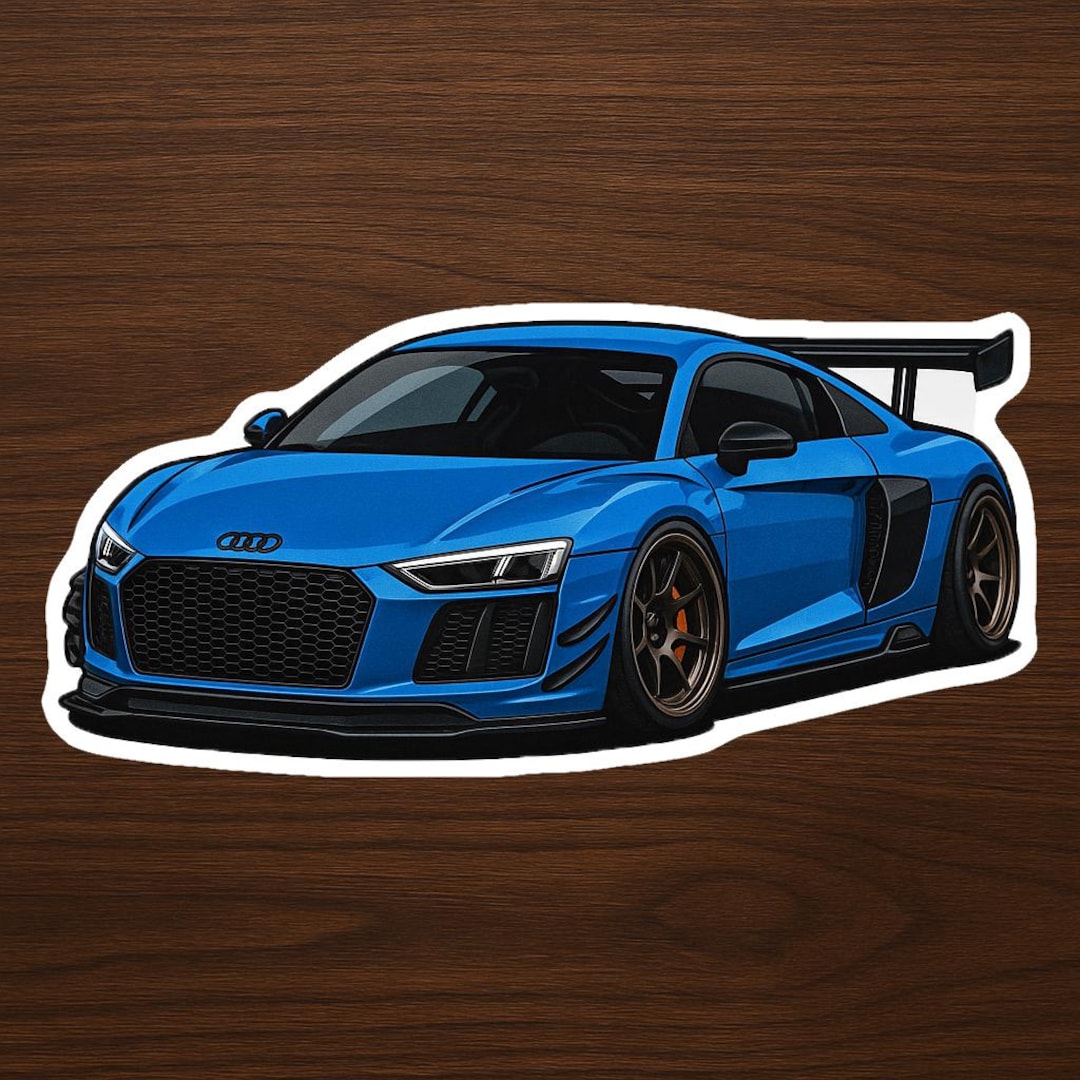 Sticker For Audi R8 Modified Audi R8 Sticker – Realistic Vinyl Decal for Car Enthusiasts, Laptop ...