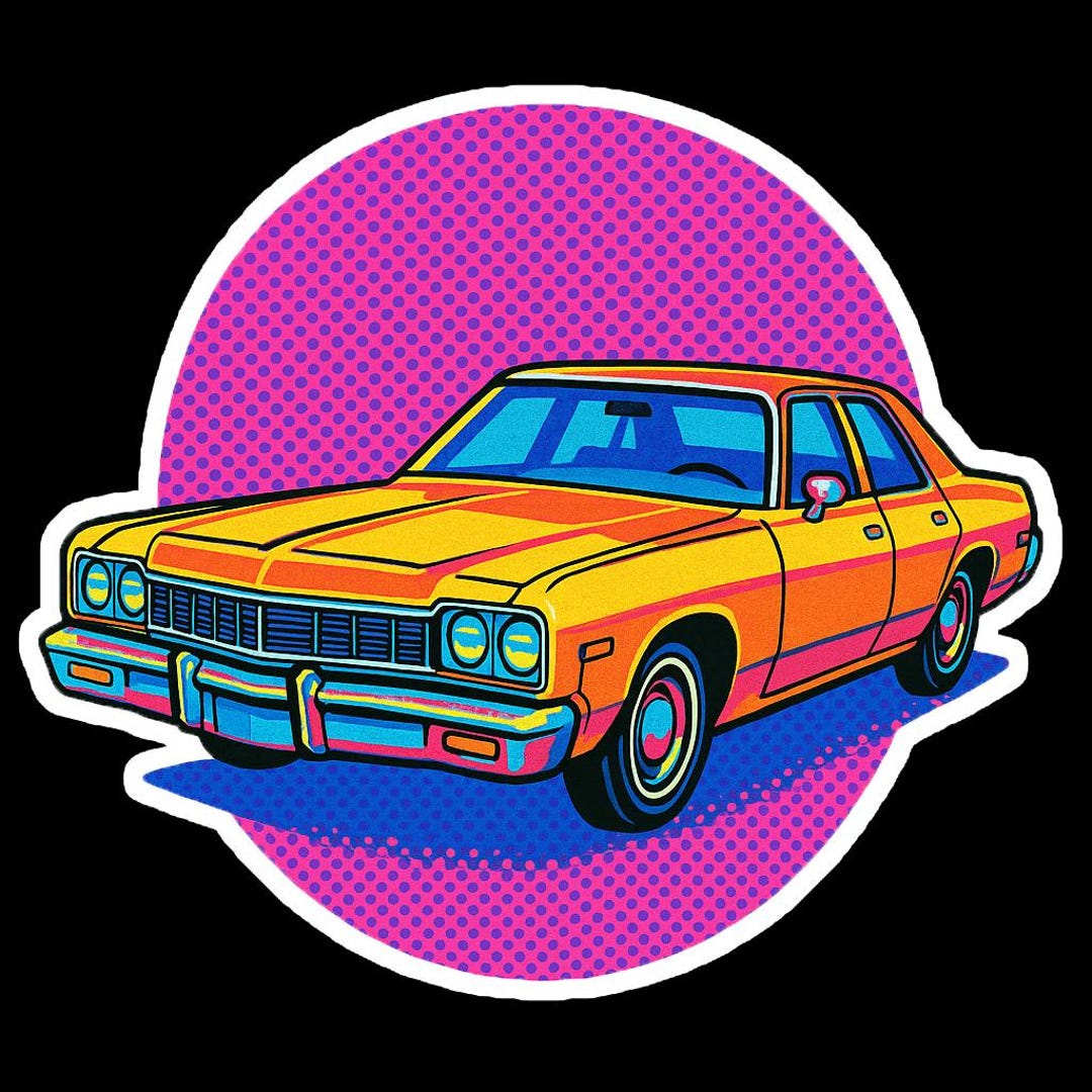 Mofoco Sticker Dodge Monaco Sticker – Vintage Pop Art Muscle Sedan Decal for Classic ...