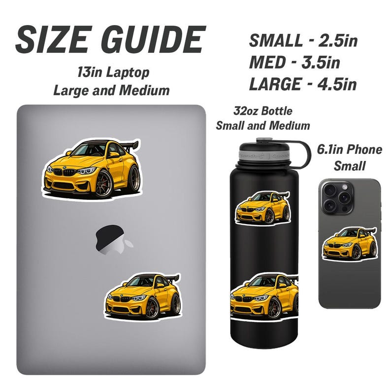 BMW M4 Sticker Performance Sports Car Decal Cartoon M4 Sticker for ...