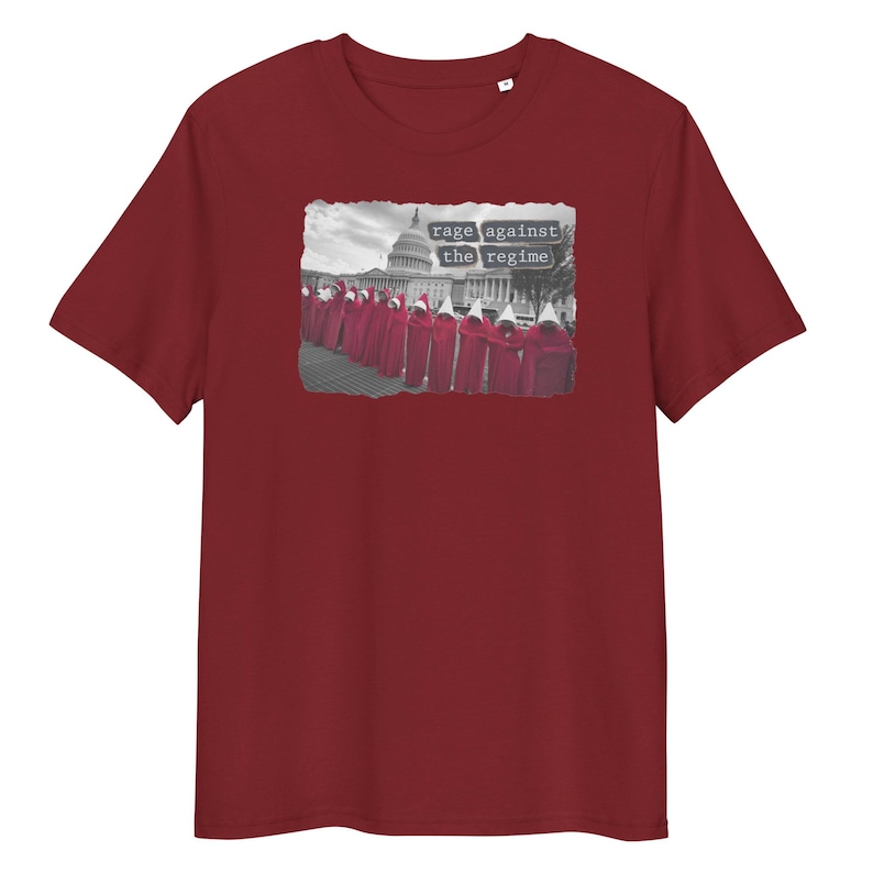 Rage Against the Regime Women's T-Shirt – Handmaid's Tale Protest at U.S. Capitol, Feminist Activist, Pro-Choice, Anti-Trump, Political Tee