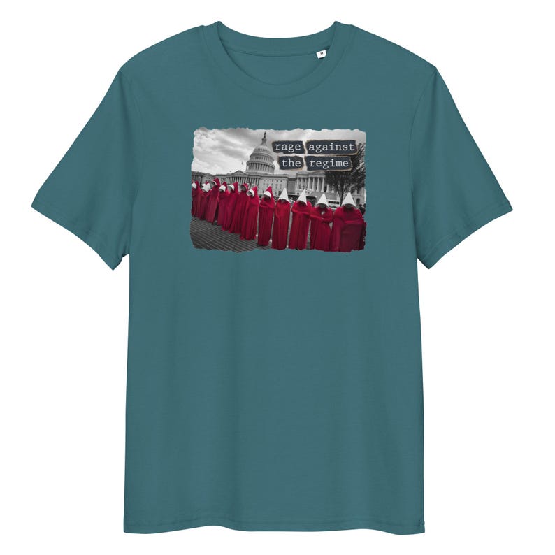 Rage Against the Regime Women's T-Shirt – Handmaid's Tale Protest at U.S. Capitol, Feminist Activist, Pro-Choice, Anti-Trump, Political Tee