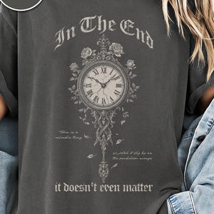 Vintage Clock, Dark Botanical, Gothic Shirt, Dark Aesthetic, Unisex Tee Gift, Comfort Colors Tee, Nu Metal, Rock Clothing