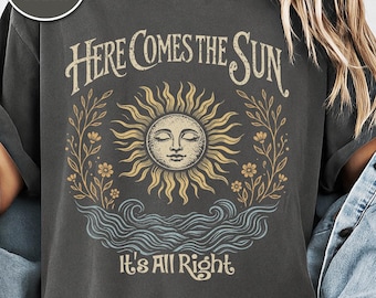 Camiseta Boho Sun, Estilo Banda de Rock Clássico, Cores Confortáveis, Camiseta Moderna, Camiseta Retrô de Música, Camiseta de Show, Camisetas de Rock Vintage, Camiseta para Presente