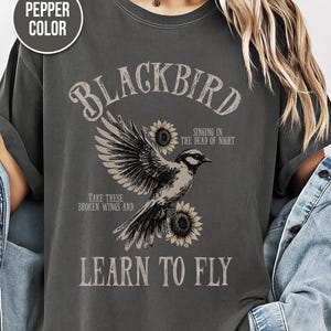 Blackbird Shirt, Comfort Colors, Retro Vintage Shirt, Trendy Tee, Retro Music Shirt, Concert Shirt, Old School Rock Band Shirt, Gift Shirt image 1