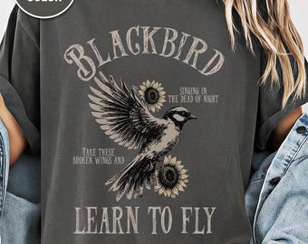Blackbird Shirt, Comfort Colors, Retro Vintage Shirt, Trendy Tee, Retro Music Shirt, Concert Shirt, Old School Rock Band Shirt, Gift Shirt
