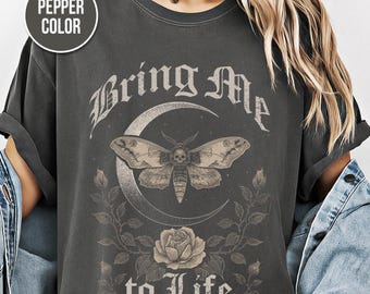 Moth Shirt, 90s Band Shirt, Vintage Rock Band Tees, Unisex Comfort Colors Tee, Metal Shirt, Gift, Gothic Shirt, Distressed Shirt