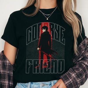 Goodbye Friend Design, Metalcore Tee, Gothic Unisex Softstyle Tee, Anime Style Gift, Alternative Fashion Top
