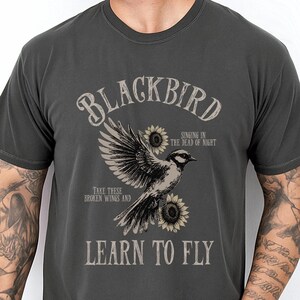 Blackbird Shirt, Comfort Colors, Retro Vintage Shirt, Trendy Tee, Retro Music Shirt, Concert Shirt, Old School Rock Band Shirt, Gift Shirt image 2