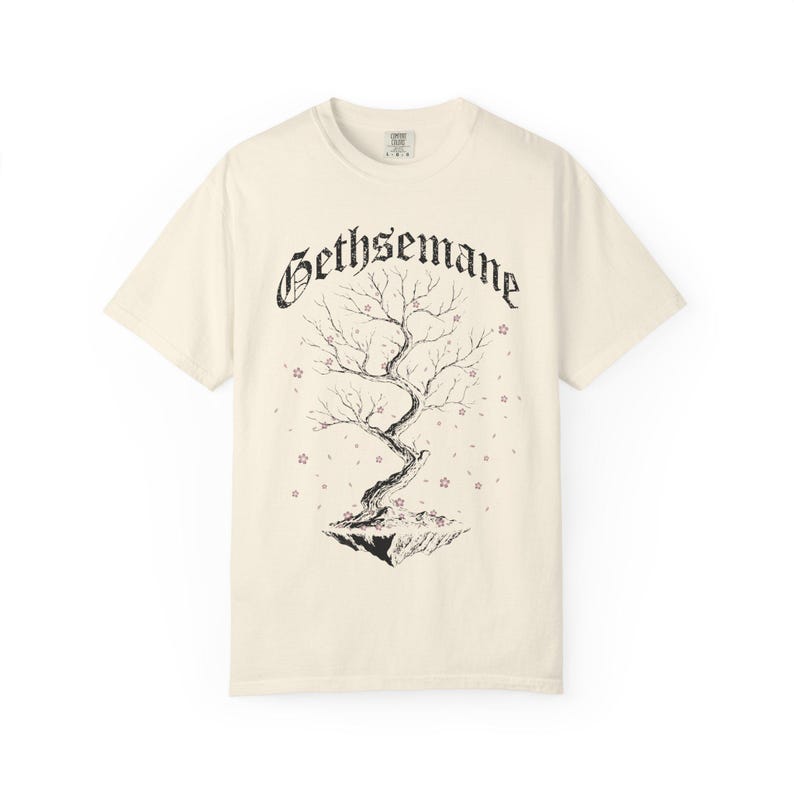 Dark Botanical, Graphic Tee, Gothic Tree, Cherry Blossom Shirt, Unisex Tee, Comfort Colors Tee, Gothic Clothing, Gift Shirt Ivory