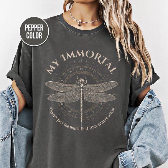 Dragonfly Shirt, 90s Band Shirt, Vintage Rock Band Tees, Unisex Comfort Colors Tee, Metal Shirt, Gift, Gothic Shirt, Distressed Shirt