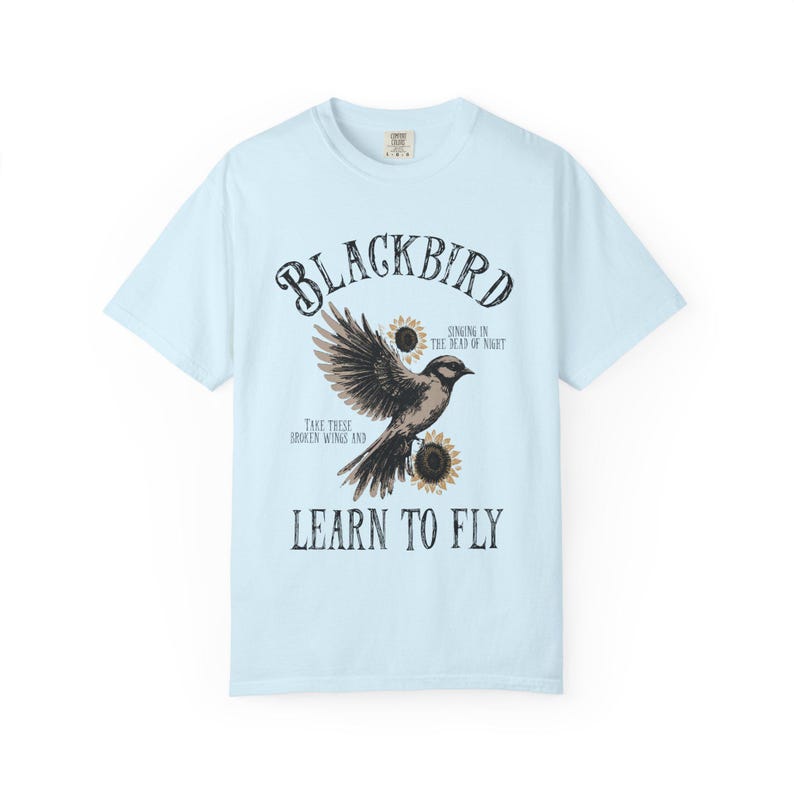 Blackbird Shirt, Comfort Colors, Retro Vintage Shirt, Trendy Tee, Retro Music Shirt, Concert Shirt, Old School Rock Band Shirt, Gift Shirt Chambray