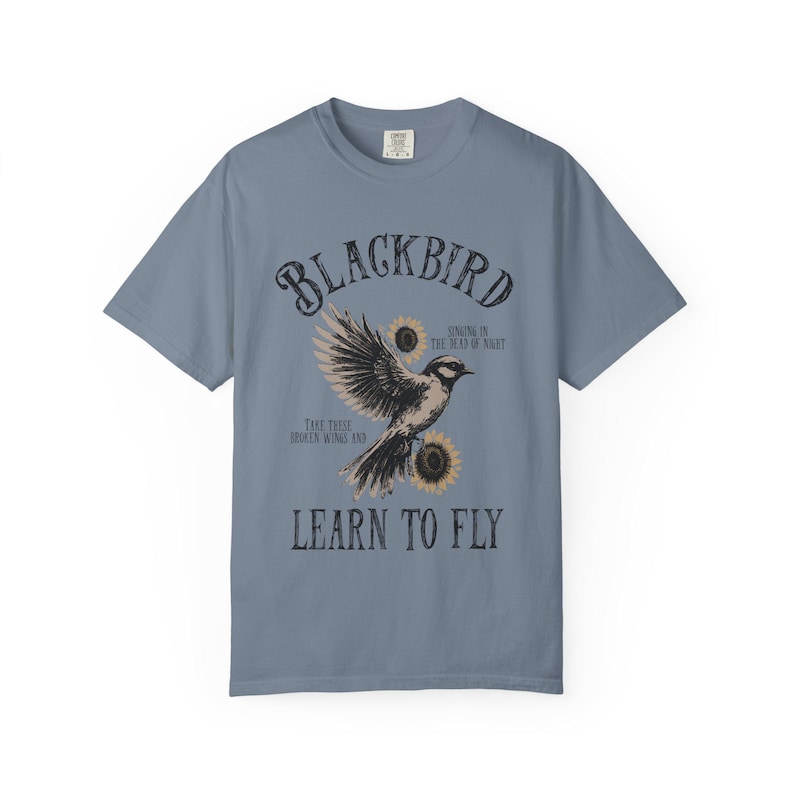 Blackbird Shirt, Comfort Colors, Retro Vintage Shirt, Trendy Tee, Retro Music Shirt, Concert Shirt, Old School Rock Band Shirt, Gift Shirt Blue Jean