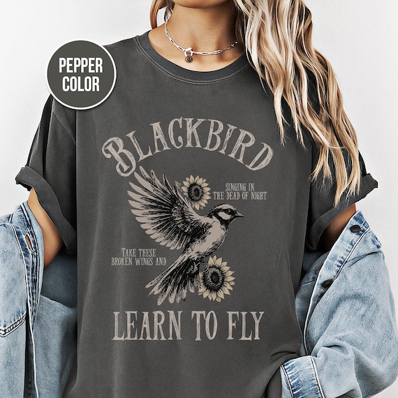 Blackbird Shirt, Comfort Colors, Retro Vintage Shirt, Trendy Tee, Retro Music Shirt, Concert Shirt, Old School Rock Band Shirt, Gift Shirt