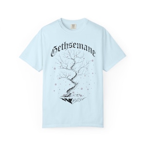 Dark Botanical, Graphic Tee, Gothic Tree, Cherry Blossom Shirt, Unisex Tee, Comfort Colors Tee, Gothic Clothing, Gift Shirt Chambray