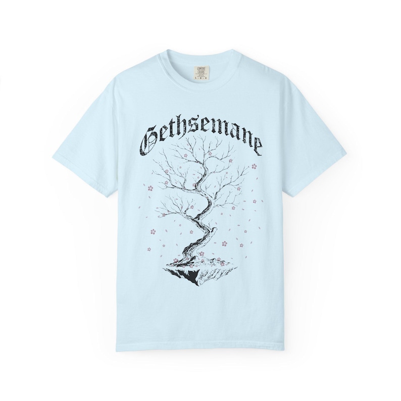 Dark Botanical, Graphic Tee, Gothic Tree, Cherry Blossom Shirt, Unisex Tee, Comfort Colors Tee, Gothic Clothing, Gift Shirt Chambray
