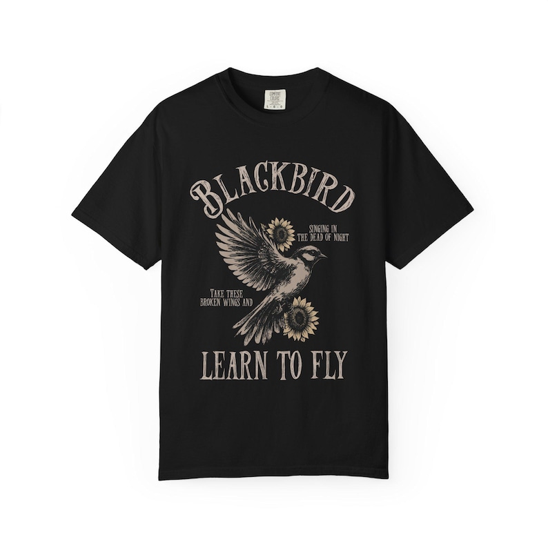 Blackbird Shirt, Comfort Colors, Retro Vintage Shirt, Trendy Tee, Retro Music Shirt, Concert Shirt, Old School Rock Band Shirt, Gift Shirt image 4