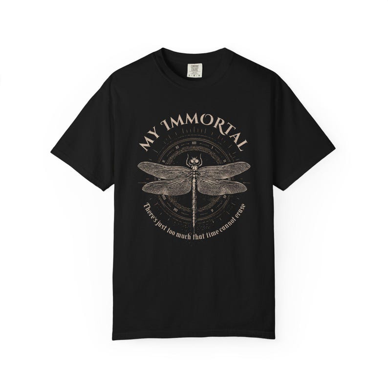 Dragonfly Shirt, 90s Band Shirt, Vintage Rock Band Tees, Unisex Comfort Colors Tee, Metal Shirt, Gift, Gothic Shirt, Distressed Shirt image 4