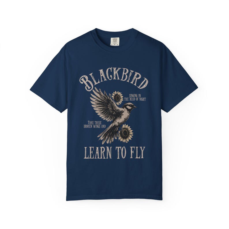 Blackbird Shirt, Comfort Colors, Retro Vintage Shirt, Trendy Tee, Retro Music Shirt, Concert Shirt, Old School Rock Band Shirt, Gift Shirt image 5