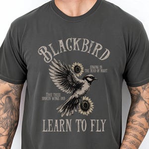 Blackbird Shirt, Comfort Colors, Retro Vintage Shirt, Trendy Tee, Retro Music Shirt, Concert Shirt, Old School Rock Band Shirt, Gift Shirt image 2