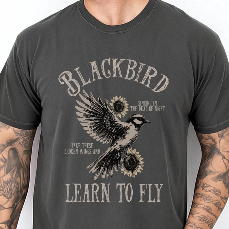 Blackbird Shirt, Comfort Colors, Retro Vintage Shirt, Trendy Tee, Retro Music Shirt, Concert Shirt, Old School Rock Band Shirt, Gift Shirt image 2