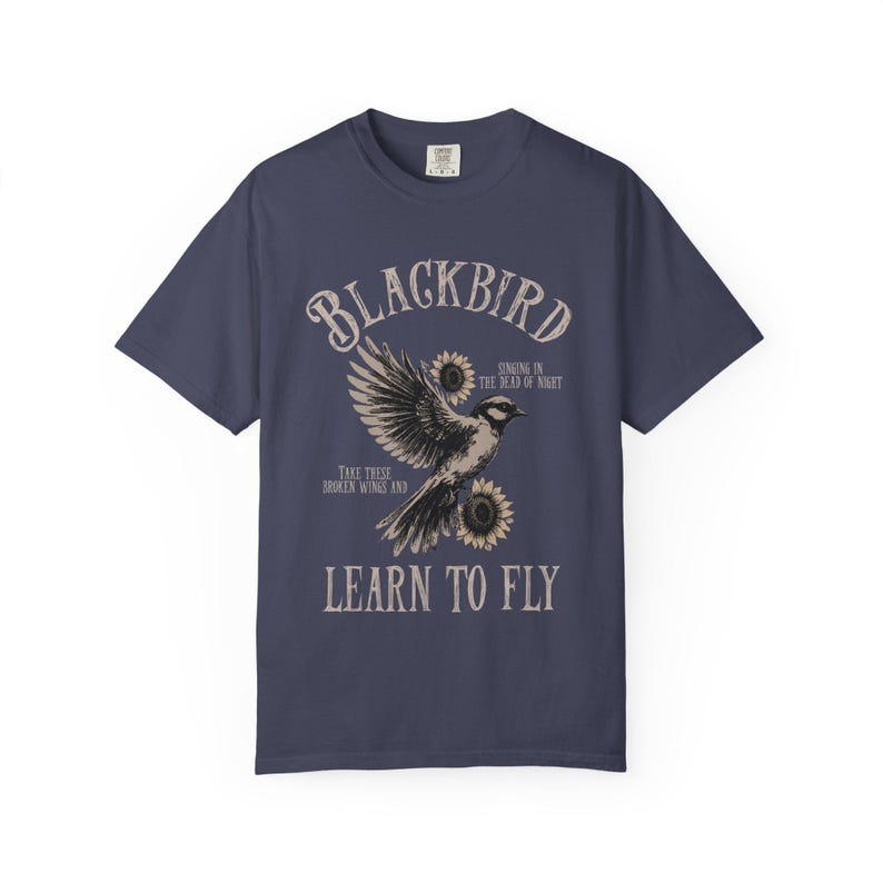 Blackbird Shirt, Comfort Colors, Retro Vintage Shirt, Trendy Tee, Retro Music Shirt, Concert Shirt, Old School Rock Band Shirt, Gift Shirt image 6
