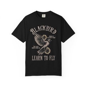 Blackbird Shirt, Comfort Colors, Retro Vintage Shirt, Trendy Tee, Retro Music Shirt, Concert Shirt, Old School Rock Band Shirt, Gift Shirt Black