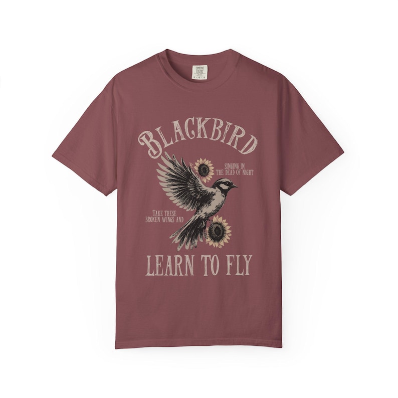 Blackbird Shirt, Comfort Colors, Retro Vintage Shirt, Trendy Tee, Retro Music Shirt, Concert Shirt, Old School Rock Band Shirt, Gift Shirt Brick