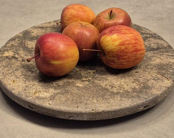 Ciotola in pietra calcarea a conchiglia, 30 cm, realizzata a mano – ciotola decorativa in pietra naturale, fruttiera, piattino portacandele, portachiavi, decorazione da giardino