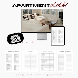 First Apartment Checklist, New Home Checklist, Moving Planner, Moving Checklist, Packing List Checklist, Printable Moving Tracker Template