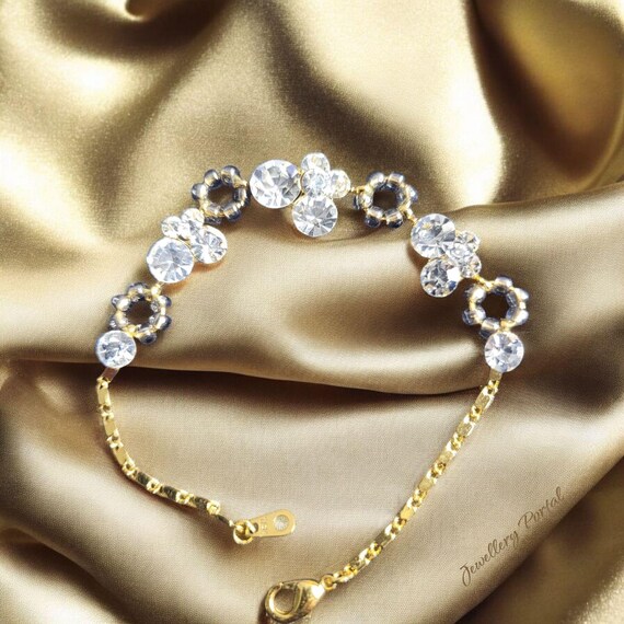 Floral Zircon Crystals Bracelet - Etsy display picture 2