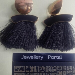 Vibrant Tassel Statement Earrings with Rose Gold Accents