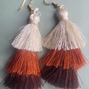 Ombre Royal to Turquoise Tassel Dangle Earrings