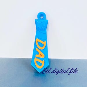Llavero con forma de corbata para el Día del Padre (archivo STL 3D) - Diseño de letra para papá - Regalo imprimible en 3D para papá, perfecto para manualidades DIY con amor y alegría